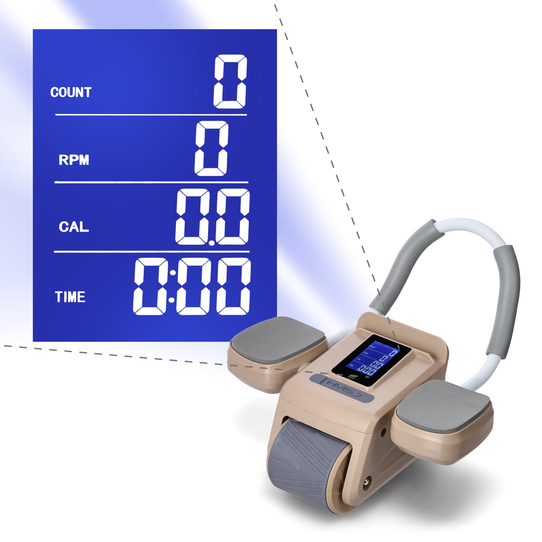 HMS Buikspierwiel met LCD Display - Ab Wheel