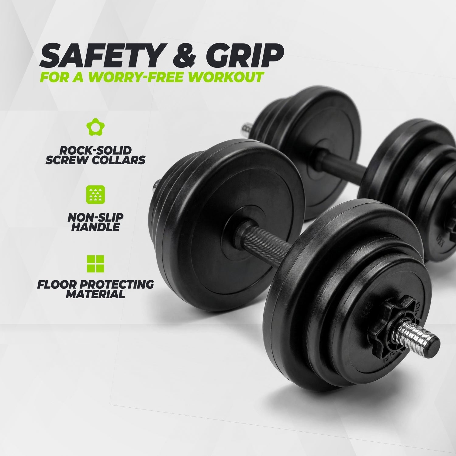 VirtuFit Verstelbare Dumbbell Set - Vinyl - 2 x 14 kg
