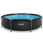 VirtuFit Zwembad Rond Ø305 x 76 cm - Antraciet - Compleet Pakket