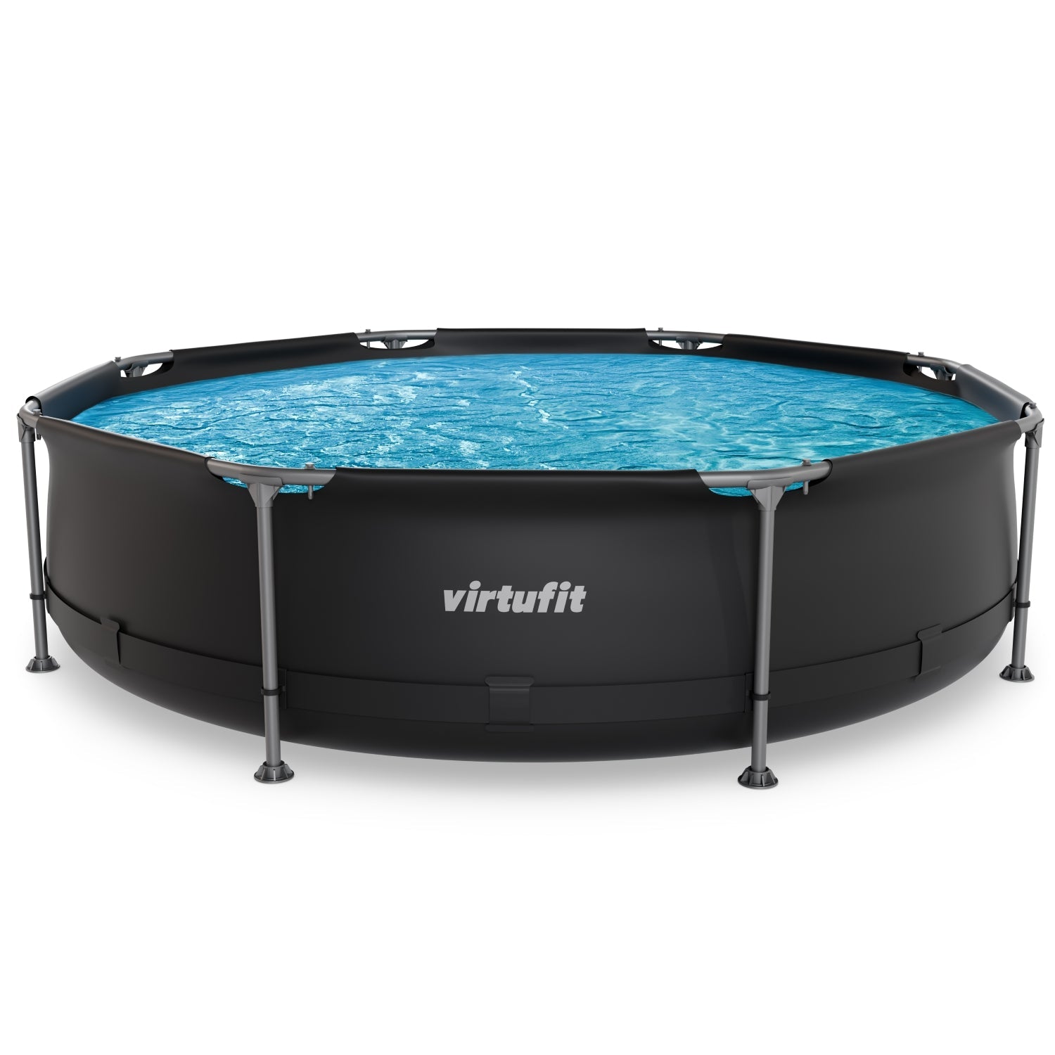VirtuFit Zwembad Rond Ø305 x 76 cm - Antraciet - Compleet Pakket