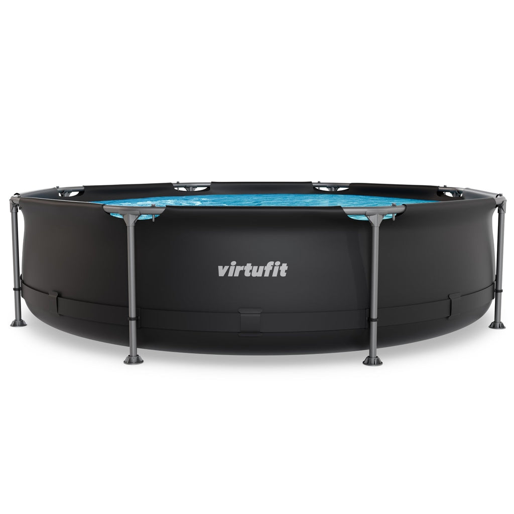 VirtuFit Zwembad Rond Ø305 x 76 cm - Antraciet - Compleet Pakket