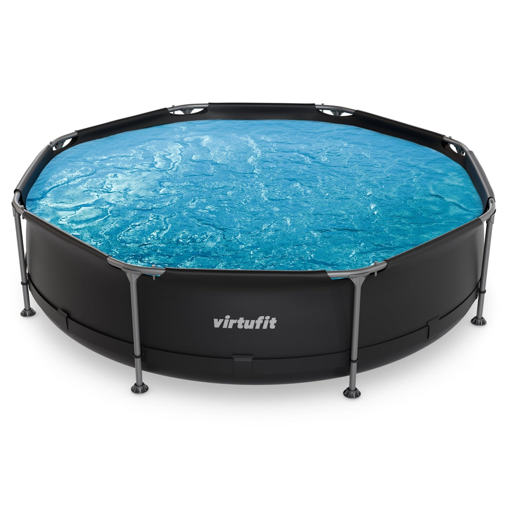 VirtuFit Zwembad Rond Ø305 x 76 cm - Antraciet - Compleet Pakket