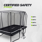 VirtuFit Premium Rechthoekige Trampoline met Veiligheidsnet - Zwart - 183 x 274 cm - Gratis trap