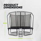 VirtuFit Premium Rechthoekige Trampoline met Veiligheidsnet - Zwart - 183 x 274 cm - Gratis trap