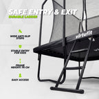 VirtuFit Premium Rechthoekige Trampoline met Veiligheidsnet - Zwart - 213 x 305 cm - Gratis trap