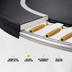 VirtuFit Premium Rechthoekige Trampoline met Veiligheidsnet - Zwart - 213 x 305 cm - Gratis trap