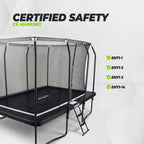 VirtuFit Premium Rechthoekige Trampoline met Veiligheidsnet - Zwart - 213 x 305 cm - Gratis trap