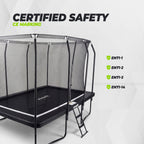 VirtuFit Premium Rechthoekige Trampoline met Veiligheidsnet - Zwart - 244 x 366 cm - Gratis trap