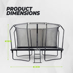 VirtuFit Premium Rechthoekige Trampoline met Veiligheidsnet - Zwart - 244 x 366 cm - Gratis trap