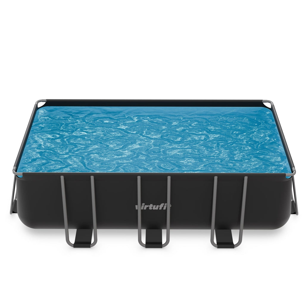 VirtuFit Rechthoekig Zwembad 400 x 200 x 122 cm - Antraciet - Compleet Pakket