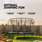 VirtuFit Premium Rechthoekige Trampoline met Veiligheidsnet - Zwart - 213 x 305 cm - Gratis trap