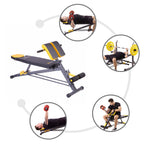 HMS Premium Verstelbare Hyperextension/Trainingsbank - Zwart/Geel