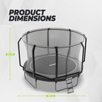 VirtuFit Premium Trampoline met Veiligheidsnet - Zwart - 366 cm
