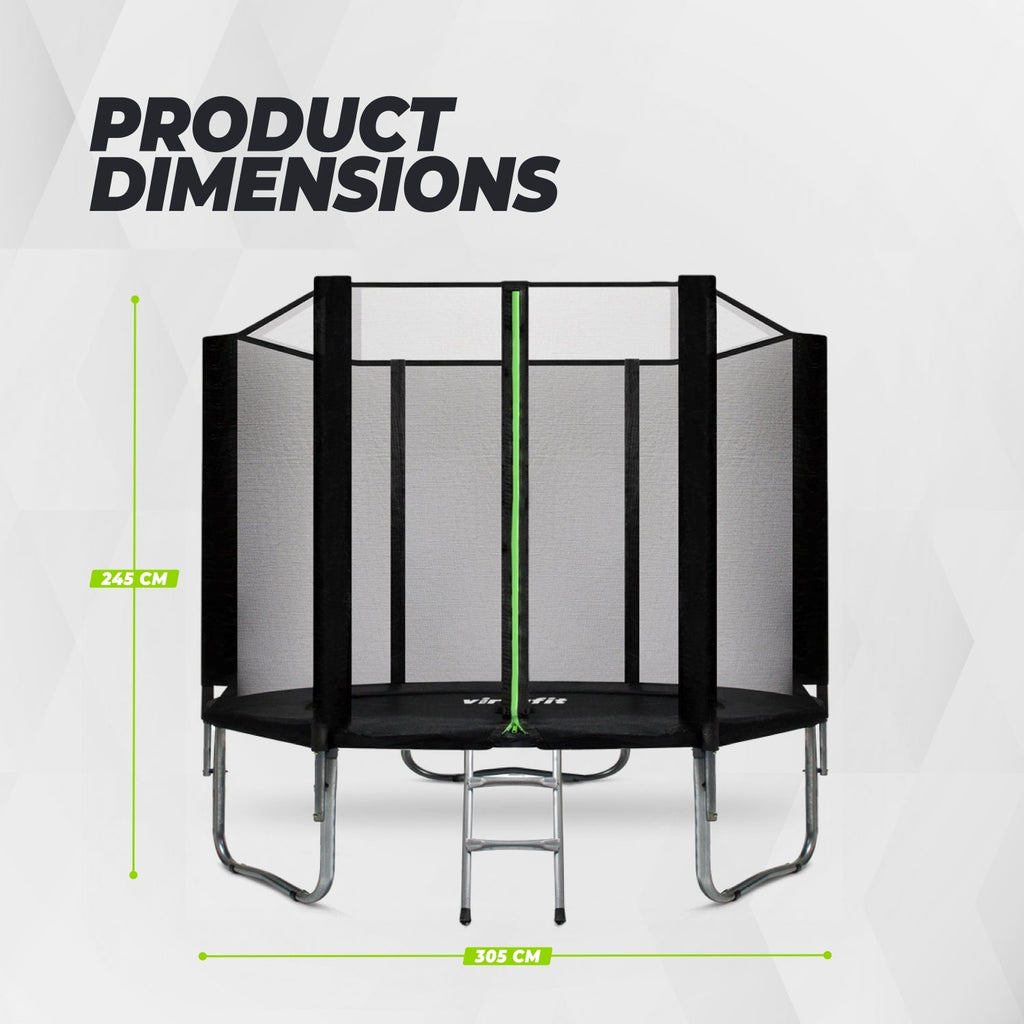 VirtuFit Trampoline met Veiligheidsnet - Zwart - 305 cm