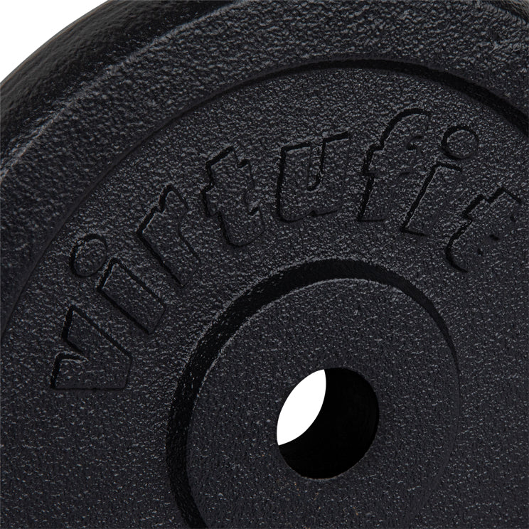 VirtuFit Gietijzeren Halterschijf - Halter gewicht - 30 mm - 15 kg - Zwart