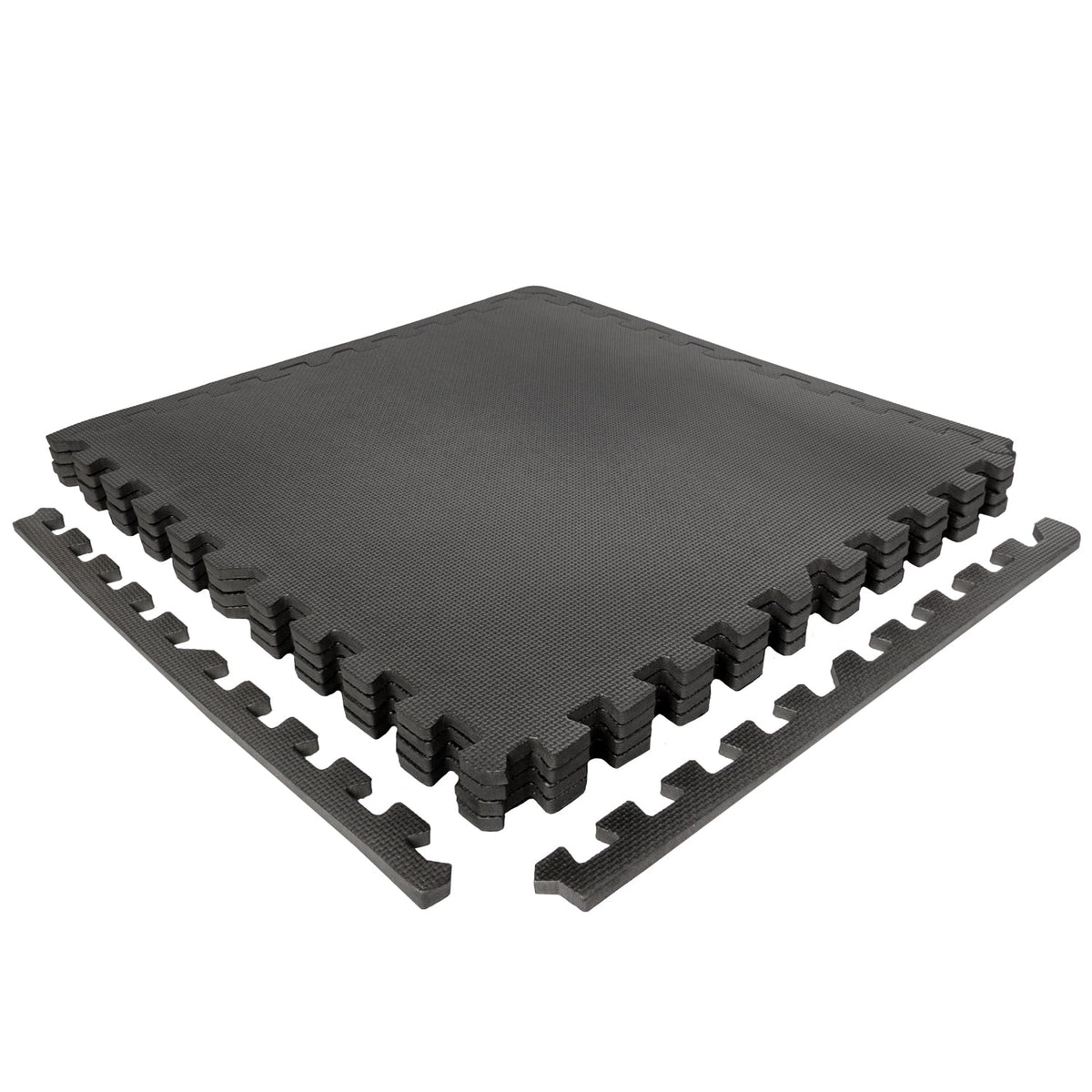 VirtuFit Fitness Puzzelmat – 4-delige Vloermat – 120×120 cm – Zwart - Tweedekans