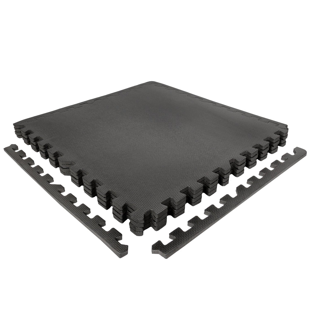 VirtuFit Fitness Puzzelmat – 4-delige Vloermat – 120×120 cm – Zwart