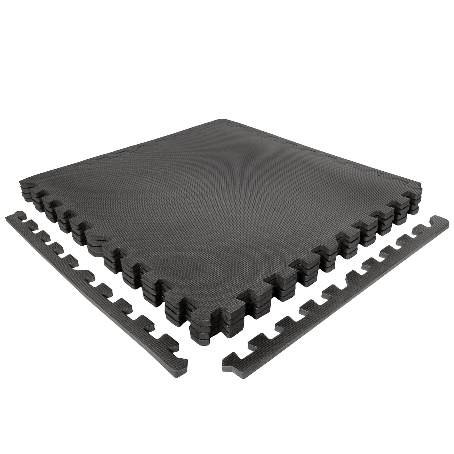 VirtuFit Fitness Puzzelmat – 4-delige Vloermat – 120×120 cm – Zwart