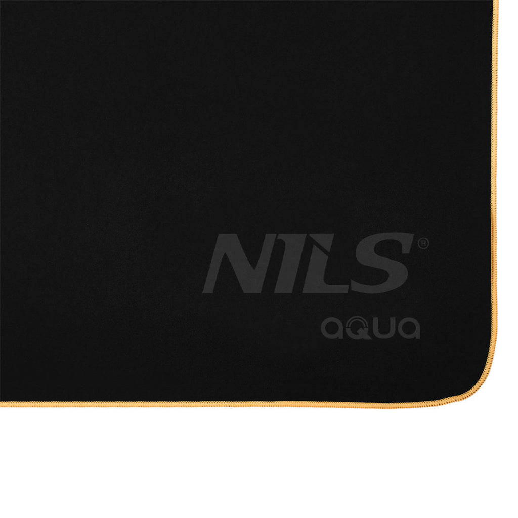 NILS Aqua Microvezel Handdoek - Zwart/Oranje - 180 x 100 cm