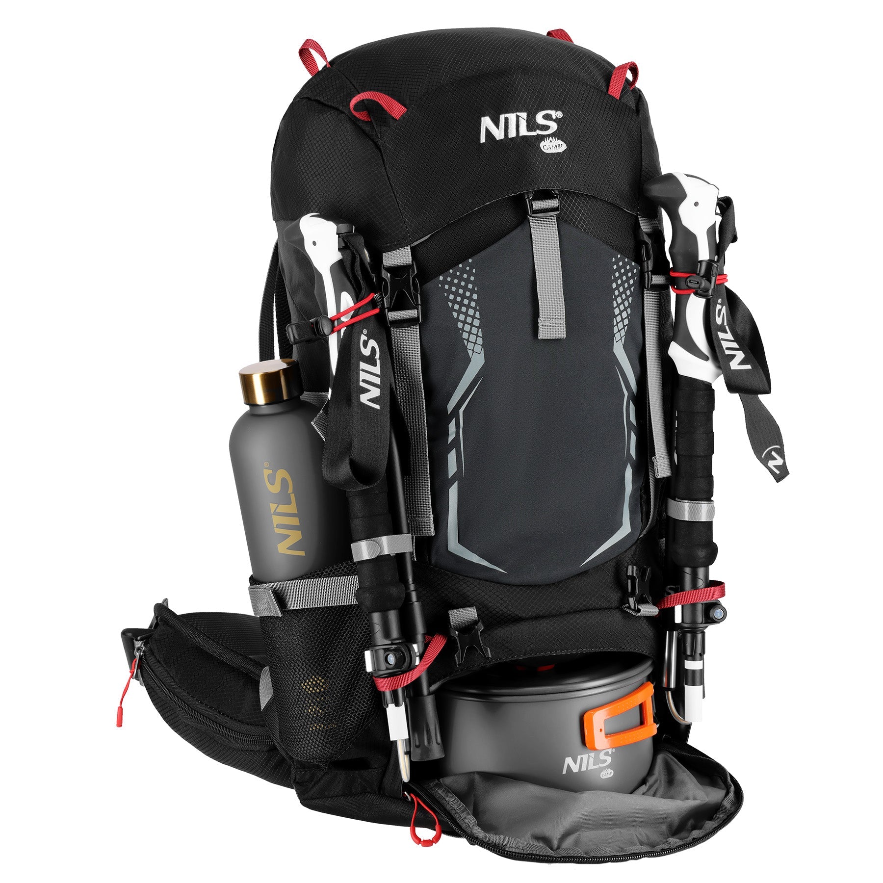 NILS Camp Rugzak Northlake - Zwart - 30L + 10L