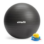 VirtuFit Anti-Burst Fitnessbal Pro - Gymbal - Swiss Ball - met Pomp - Zwart - 65 cm