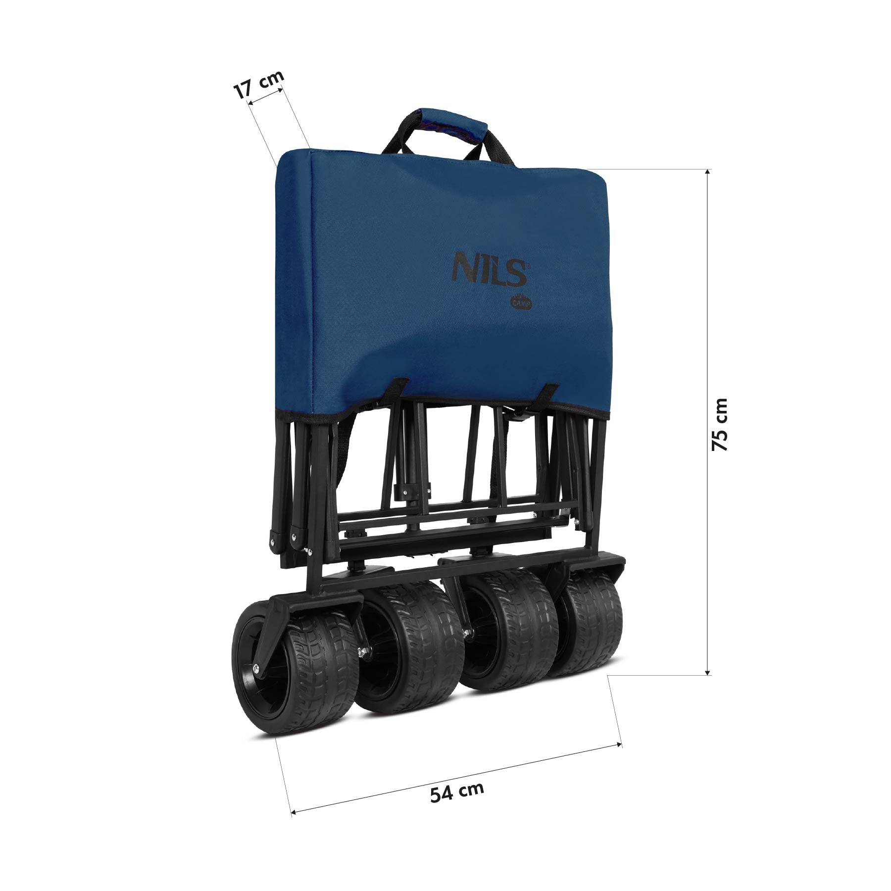NILS Camp Opvouwbare Bolderkar - Blauw - 120L