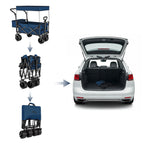 NILS Camp Opvouwbare Bolderkar - Blauw - 120L