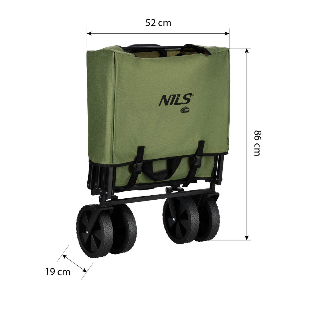 NILS Camp Opvouwbare Bolderkar - Groen - 150L