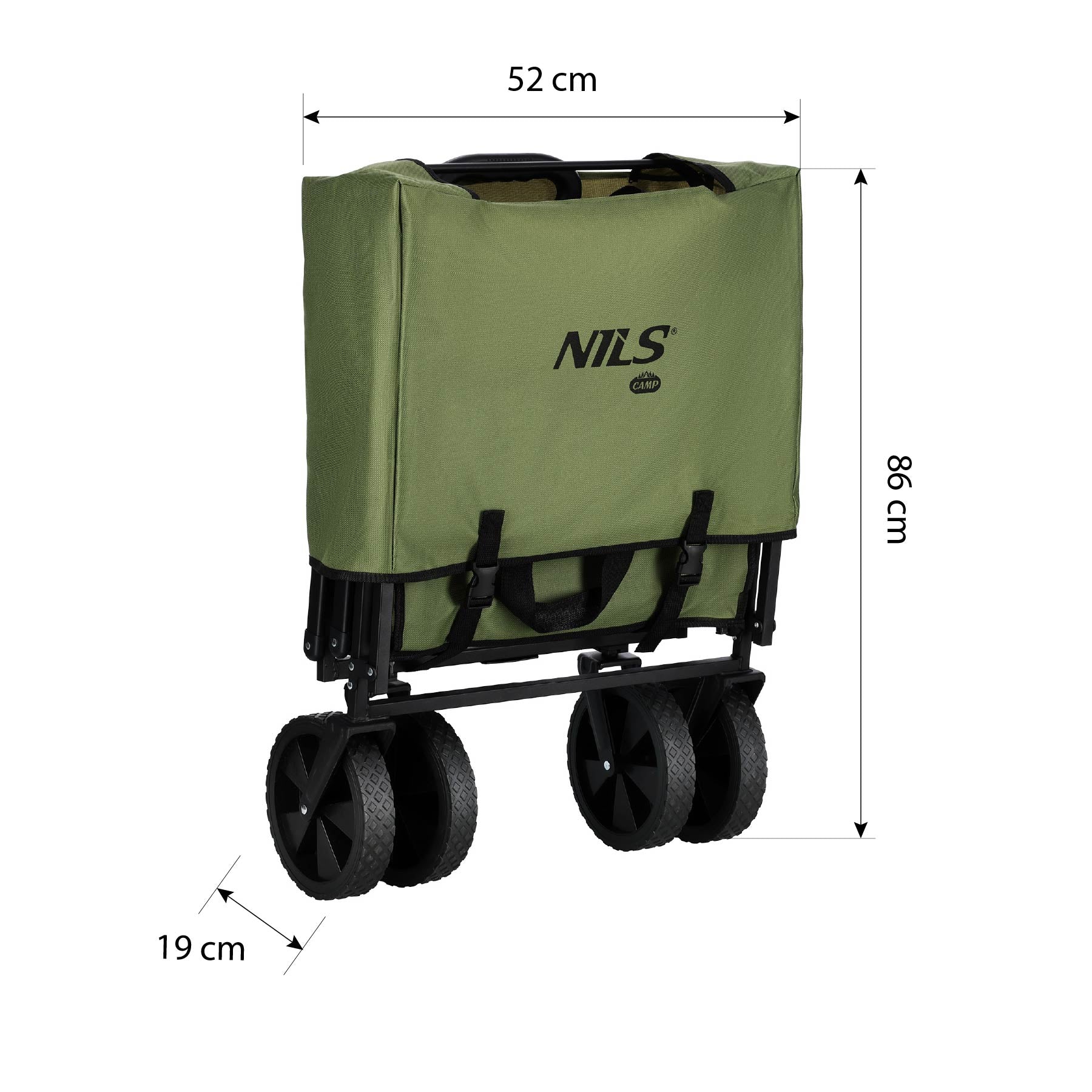NILS Camp Opvouwbare Bolderkar - Groen - 150L