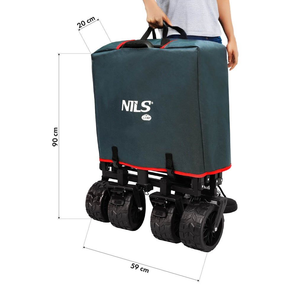 NILS Camp Opvouwbare Bolderkar - Antraciet - 160L