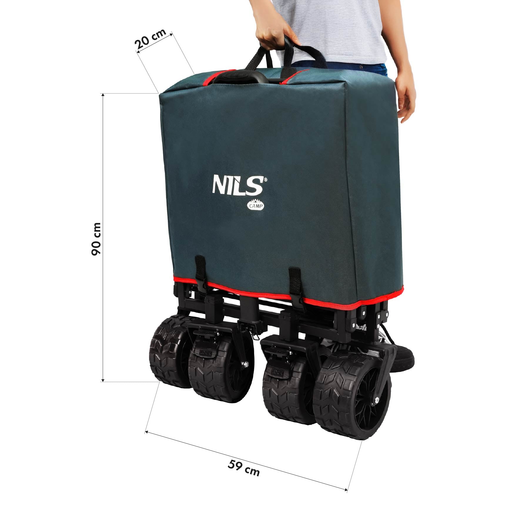 NILS Camp Opvouwbare Bolderkar - Antraciet - 160L