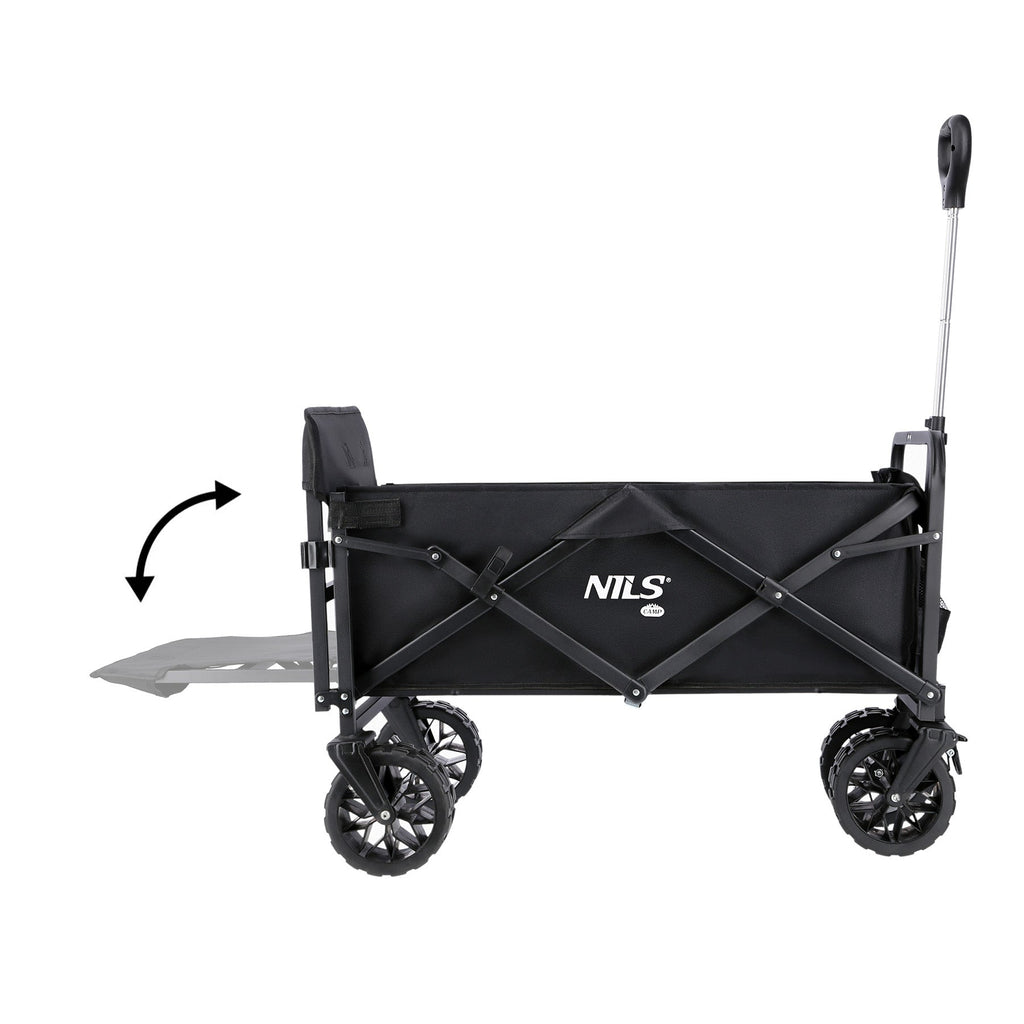 NILS Camp Opvouwbare Bolderkar - Zwart - 160L