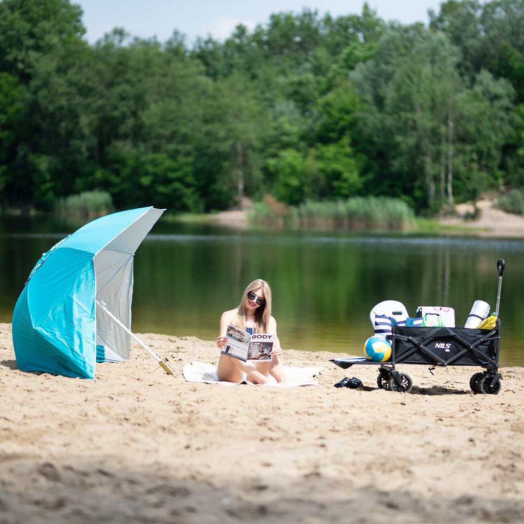 NILS Camp Opvouwbare Bolderkar - Zwart - 160L