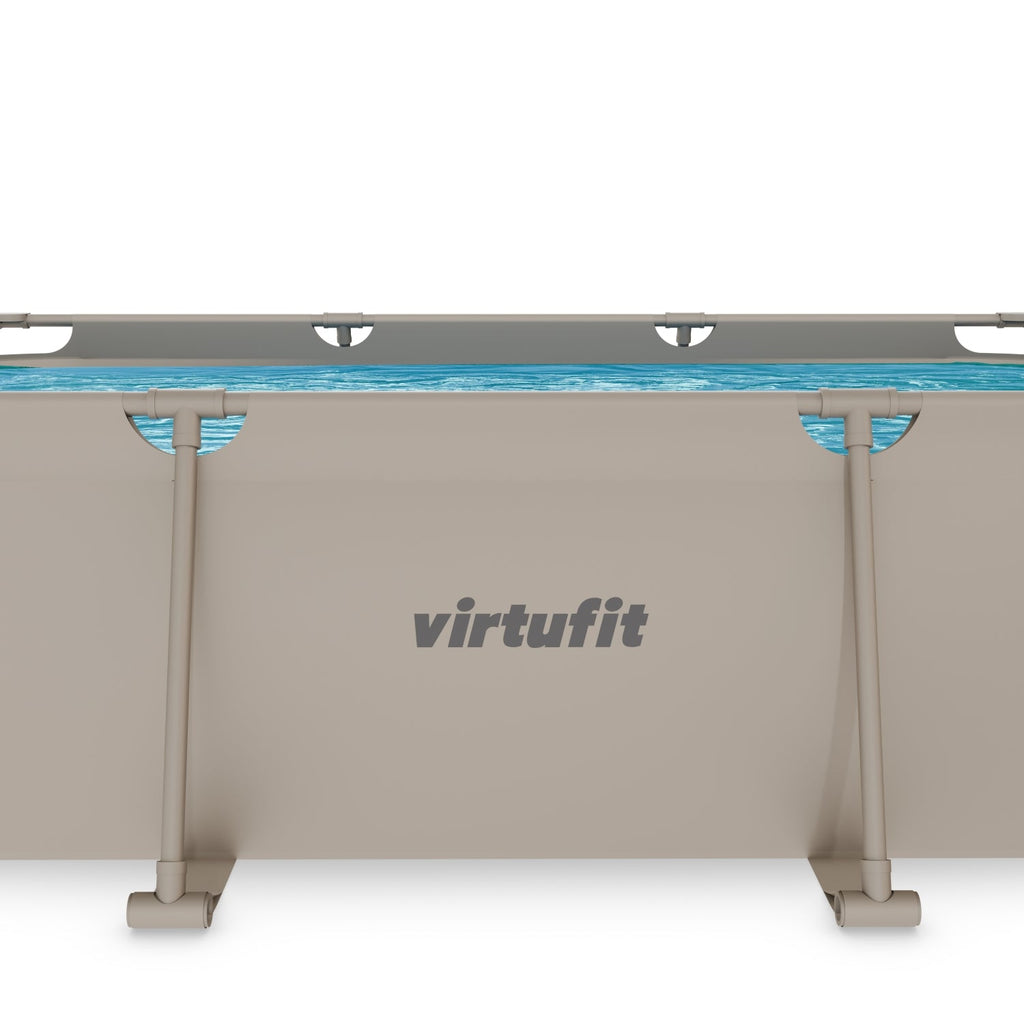 VirtuFit Rechthoekig Zwembad - 300 x 210 x 66 cm - Beige - Inclusief Filterpomp