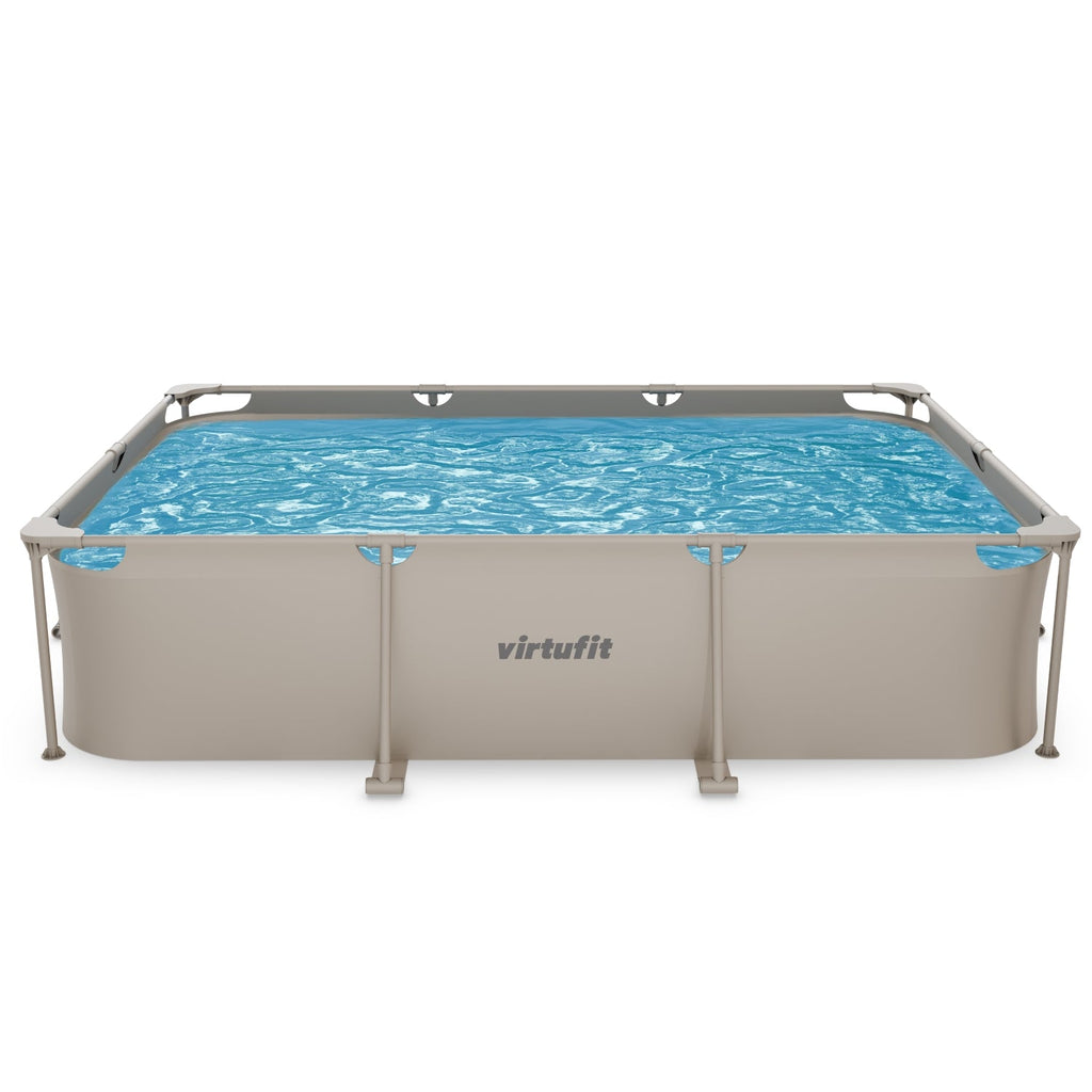 VirtuFit Rechthoekig Zwembad - 300 x 210 x 66 cm - Beige - Inclusief Filterpomp