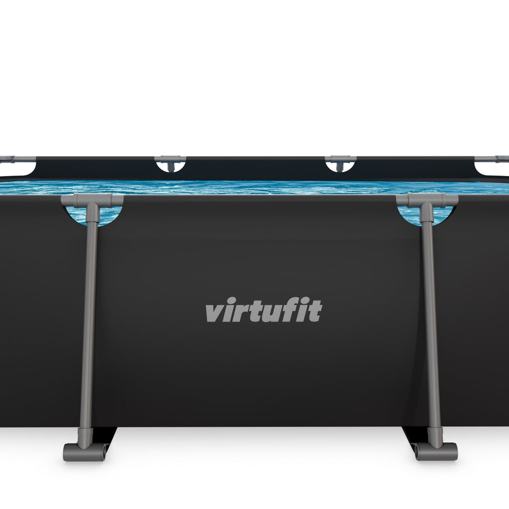 VirtuFit Rechthoekig Zwembad - 300 x 210 x 66 cm - Antraciet - Inclusief Filterpomp