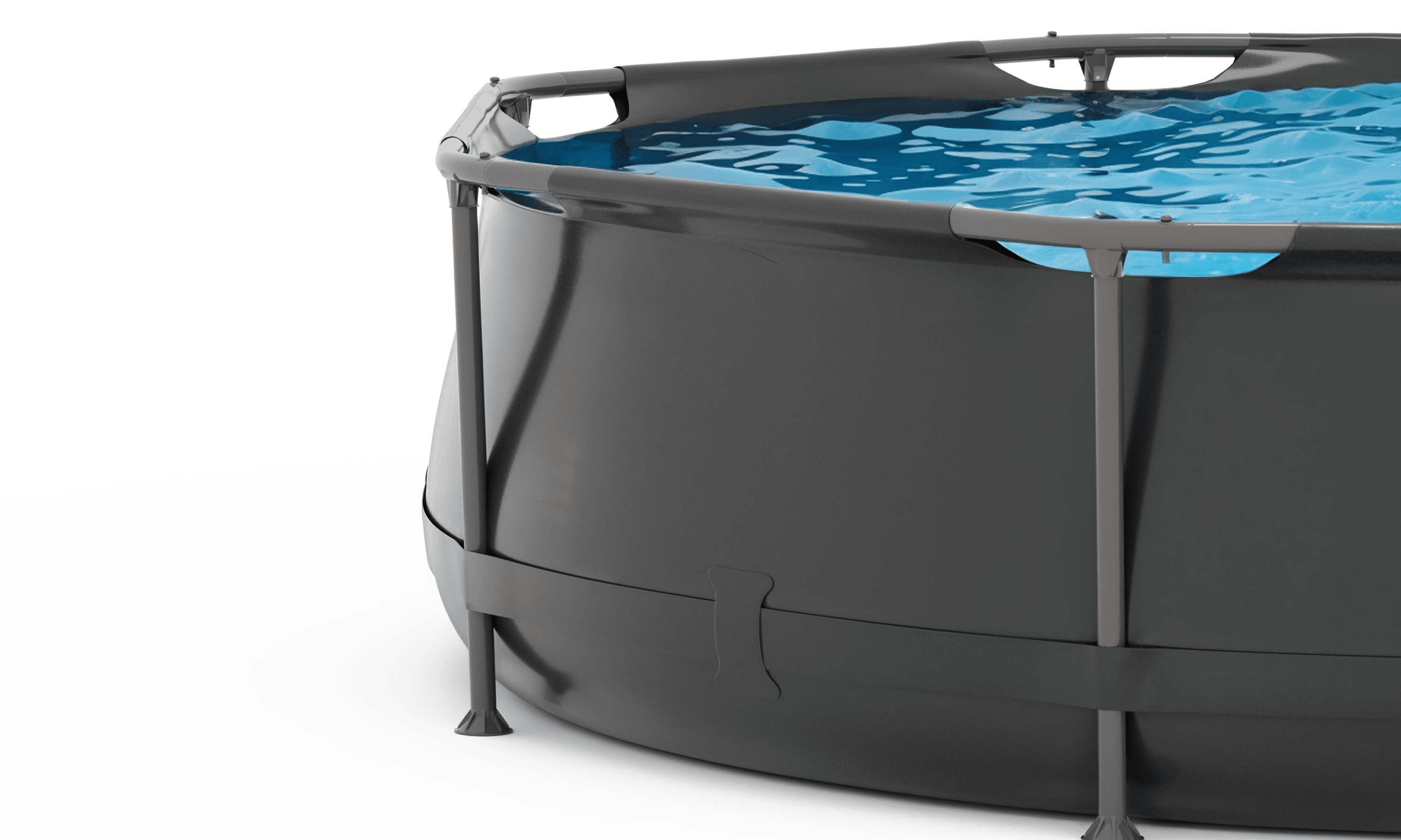 VirtuFit Rond Zwembad - Ø305 x 76 cm - Antraciet - Inclusief Filterpomp