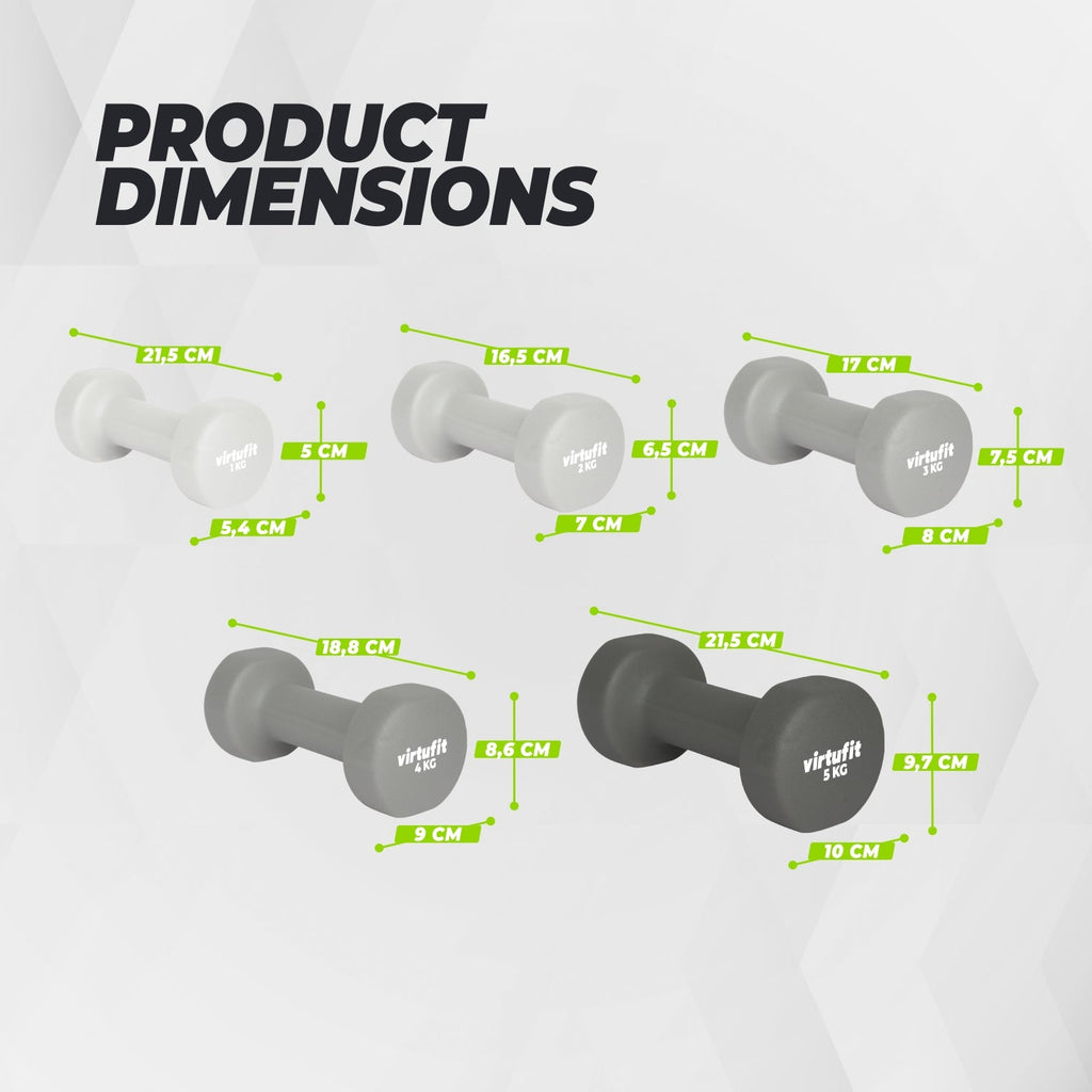 VirtuFit Vinyl Dumbbell Set Pro - 2 x 3 kg