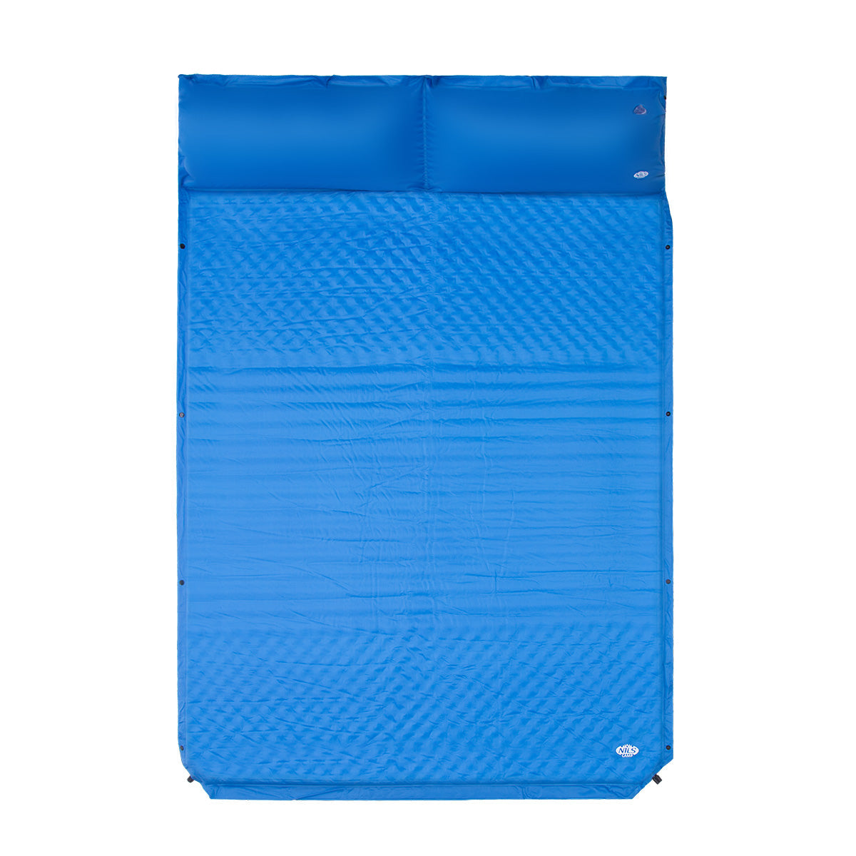 NILS Camp Zelfopblazende Slaapmat met Kussen - 2-persoons - Blauw