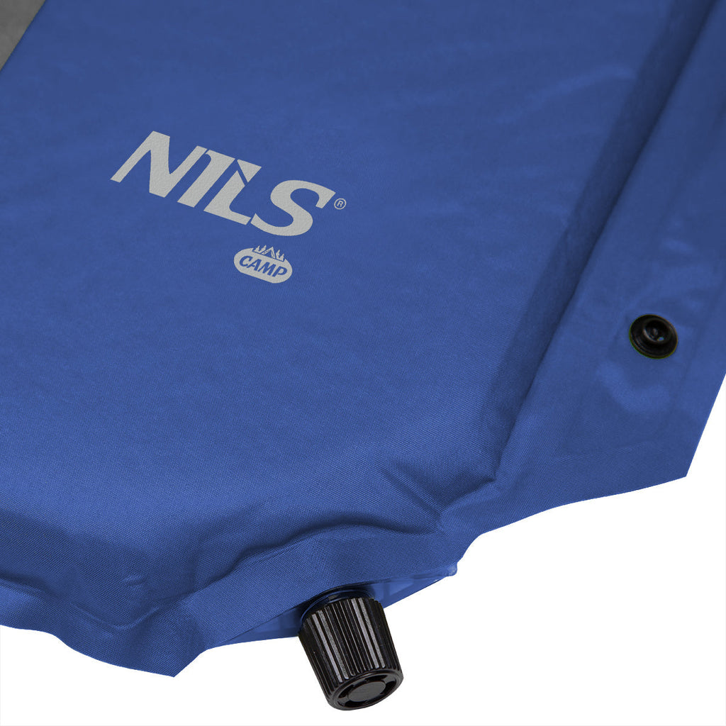 NILS Camp Zelfopblazende Slaapmat met Kussen - Blauw/Grijs