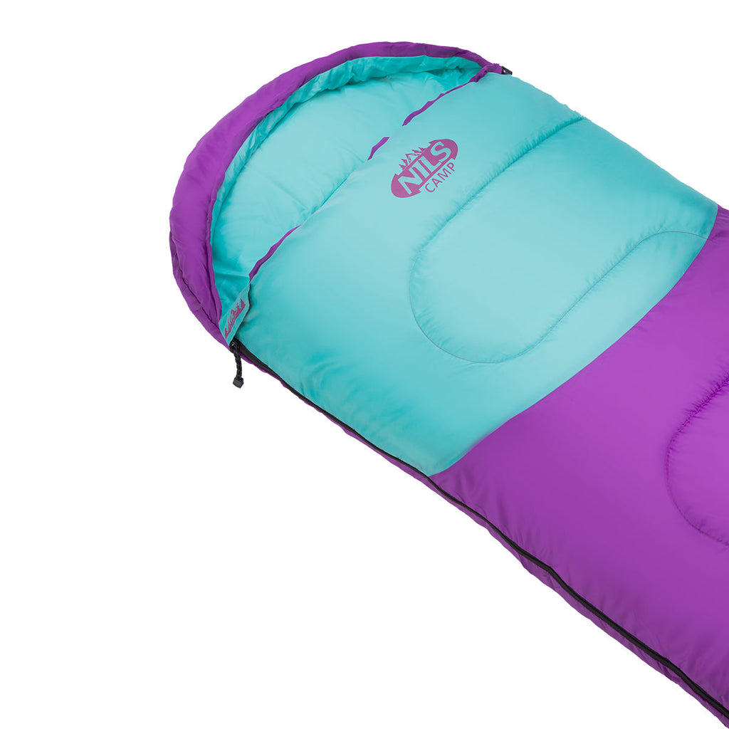 NILS Camp Slaapzak - Paars/Turquoise - Maat M