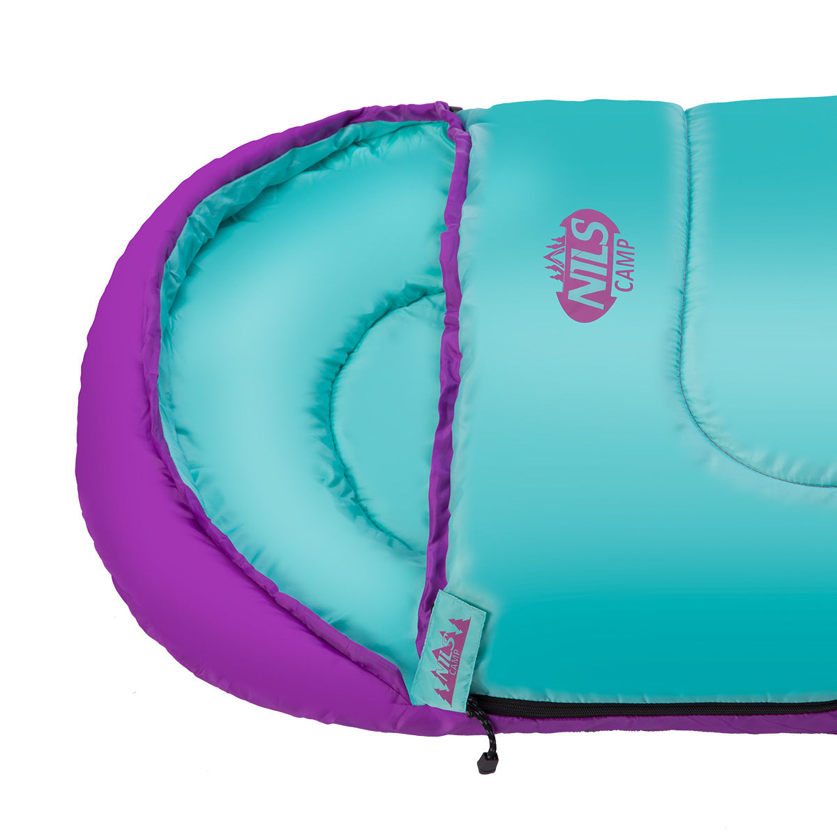 NILS Camp Slaapzak - Paars/Turquoise - Maat M