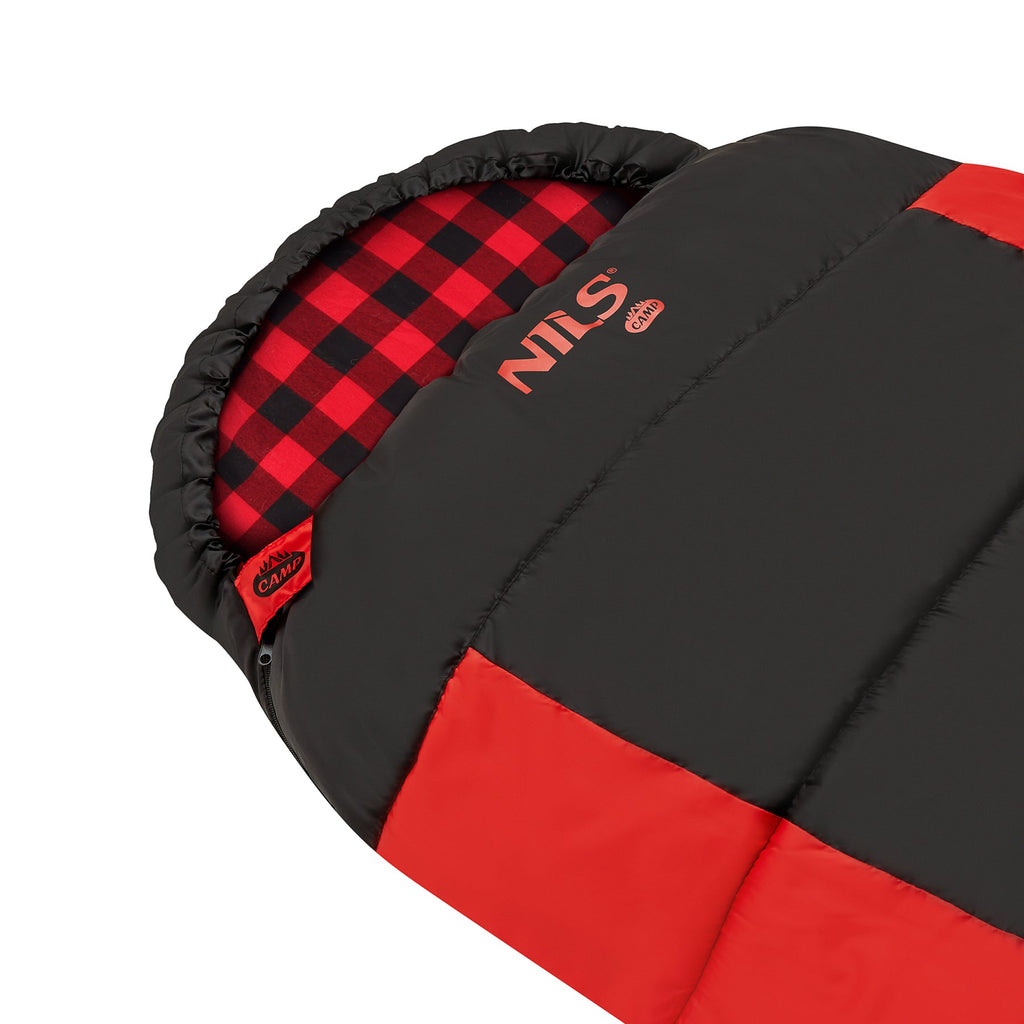 NILS Camp 2-persoons Slaapzak - Zwart/Rood