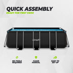 VirtuFit Rechthoekig Zwembad 400 x 200 x 122 cm - Antraciet