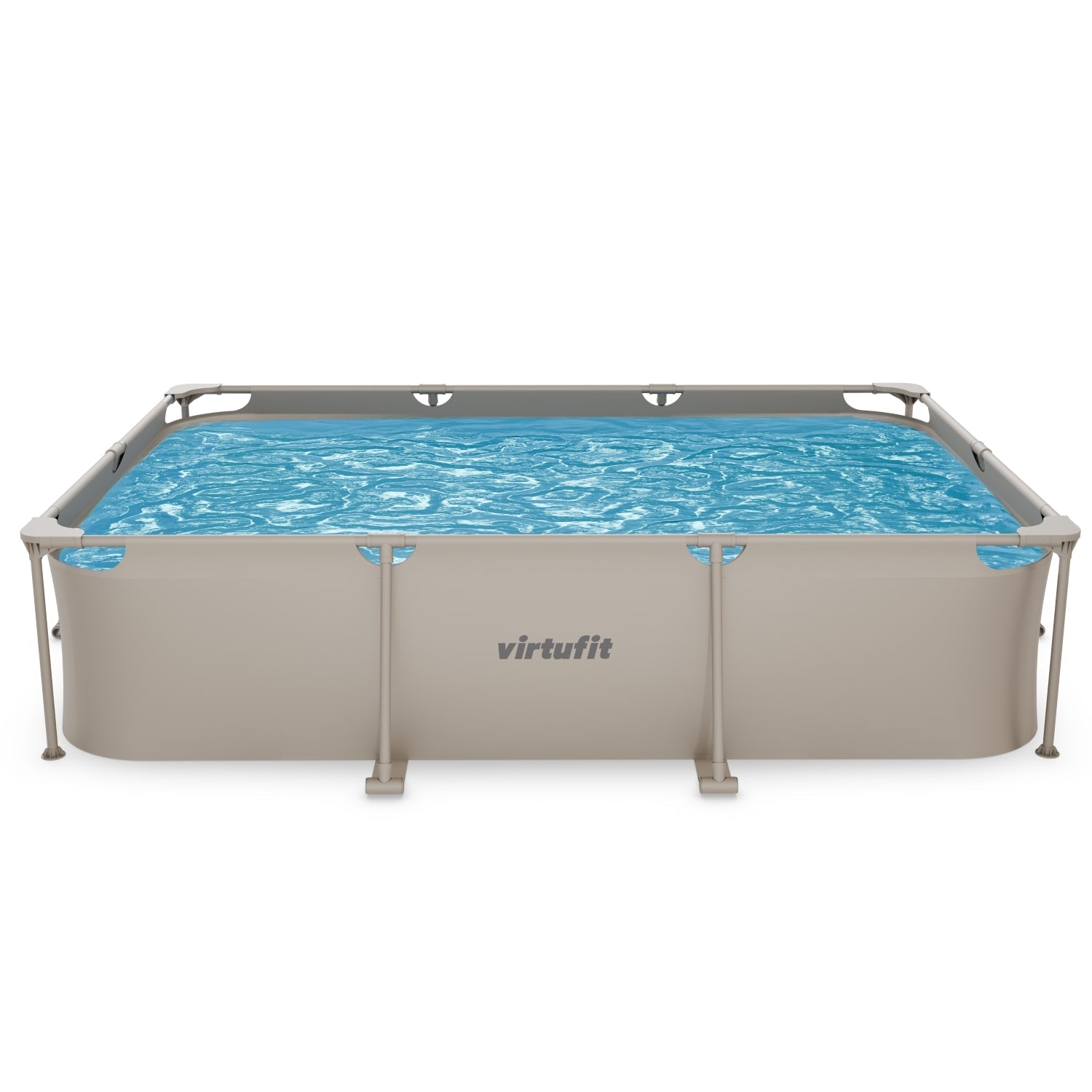 VirtuFit Rechthoekig Zwembad - 300 x 210 x 66 cm - Beige - Inclusief Filterpomp - Tweedekans