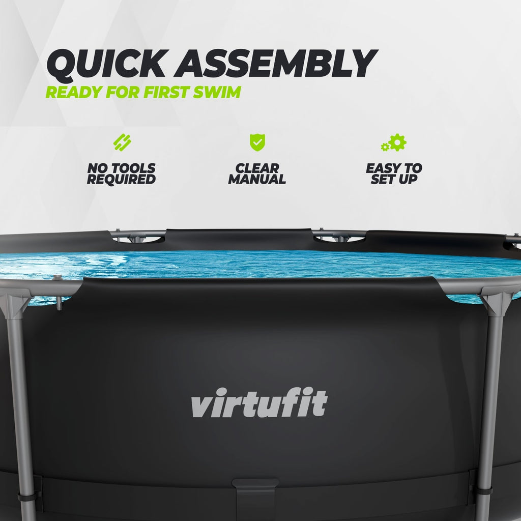 VirtuFit Rond Zwembad - Ø305 x 76 cm - Antraciet