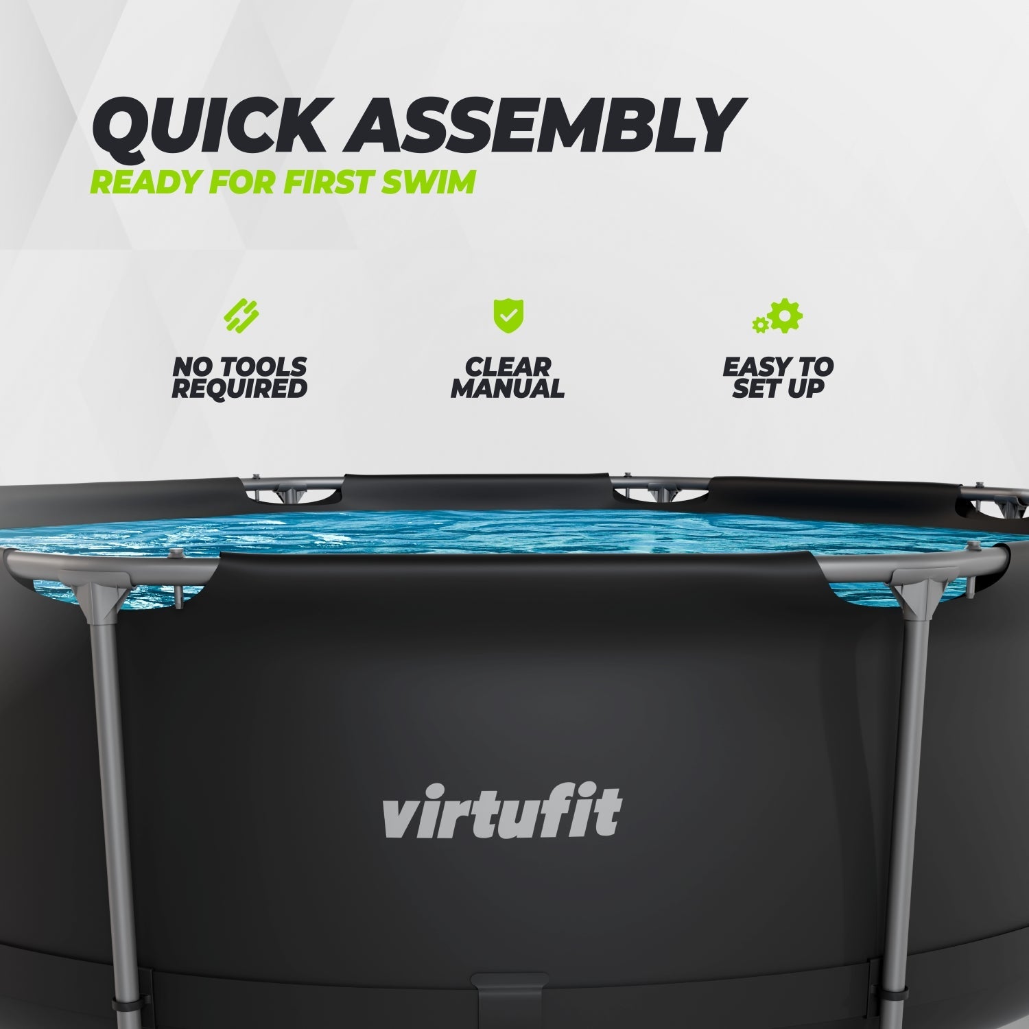 VirtuFit Rond Zwembad - Ø244 x 76 cm - Antraciet