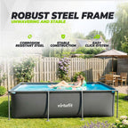 VirtuFit Rechthoekig Zwembad - 260 x 180 x 66 cm - Antraciet - Inclusief Filterpomp