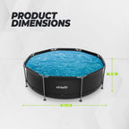 VirtuFit Rond Zwembad - Ø244 x 76 cm - Antraciet - Inclusief Filterpomp