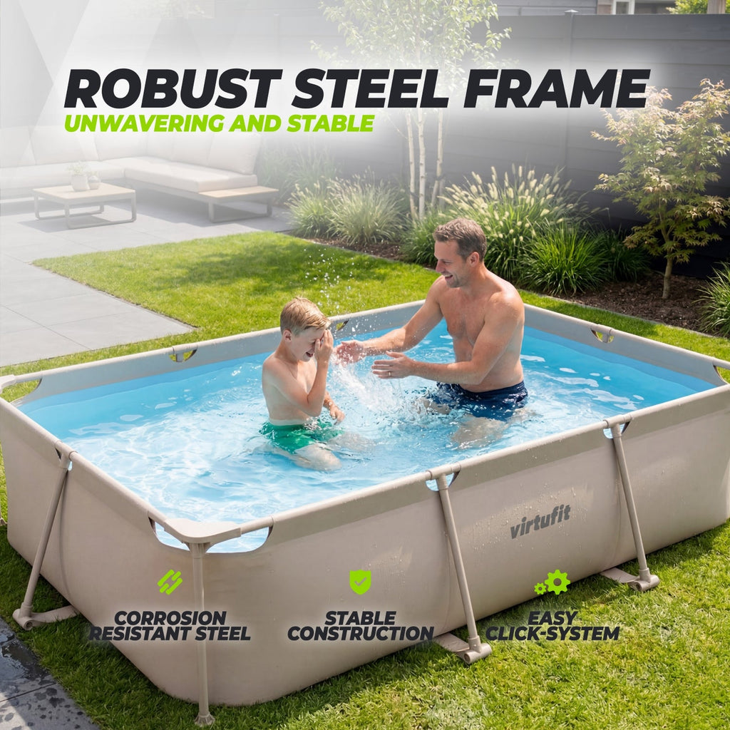 VirtuFit Rechthoekig Zwembad - 300 x 210 x 66 cm - Beige